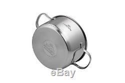 Gerlach Viva 8-piece Cookware Pots Set 18/10 Glossy Stainless Steel 3-ply