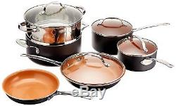 Gotham Steel 10-Piece Nonstick Copper Frying Pan & Cookware Set BEST New