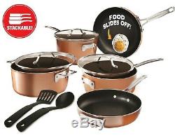 Gotham Steel Stackable Pots and Pans Set Stackmaster Complete 10 Piece Set NEW