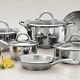 Gourmet Stainless Steel 12-Piece Cookware Set Kitchen Cooking Pots Fry Pan