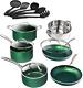 Granite Stone Green Cookware Set Nonstick Pots and Pans Set- 10Pc Cookware Sets