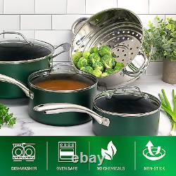 Granite Stone Green Cookware Set Nonstick Pots and Pans Set- 10Pc Cookware Sets