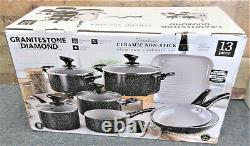 Granitestone Diamond 13 Pc Farmhouse Ceramic Non Stick Aluminum Cookware Set