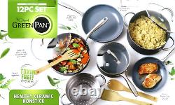GreenPan Lima Ceramic Non-Stick Cookware Set, 12 Piece (CW000545-004)