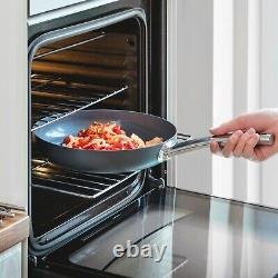Grey Saucepan & Frying Pan Set 6pc Induction Hob Non-Stick Aluminium Cookware