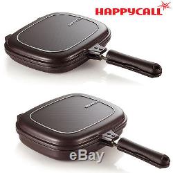 HAPPYCALL Double Sided Pressure Plasma Titanium Frying Pan Cookware 2 SET