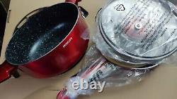 HITECLIFE 10 PCS Non Stick Ceramic Coated Pressed Aluminium Cookware Pots & Pans