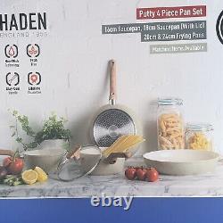 Haden Putty 4 pcs Saucepan Frying Pan Set Goldstone Non-Stick