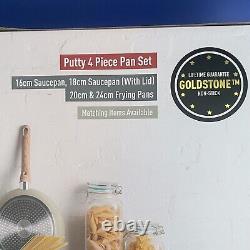 Haden Putty 4 pcs Saucepan Frying Pan Set Goldstone Non-Stick