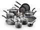 Hard Anodized Cookware Set, Nonstick Pots and Pans Set, 17 Piece, Thermo