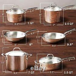Healthy Nickel Free Stainless Steel Cookware Set Copper Pots & Pans Set Non-Toxi