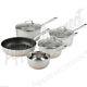Heart of House 5 Piece Stainless Steel Copper Base Pan Set Copper Base Provides