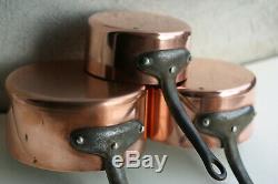 Heavy! 5 Piece French Vintage Solid Copper Pan Set 6kg/13.2lbs 1.5-2mm
