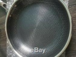 HexClad 6 Piece Cookware Pan Set Hybrid Stainless Steel/Nonstick + bonus lids