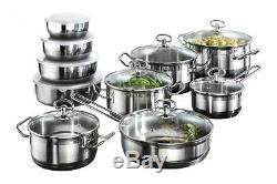 Home Kitchen 20-Piece Stainless Steel Non Stick Cookware Pots And Pans Set