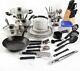 Home Kitchen Cookware Set Pots Pans Dishes Flatware Utensils Tupperware 83 Pc