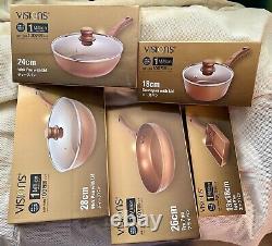 Imported Japanese designed ceramic non-stick stainless steel pan set Gold