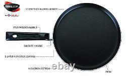 Induction-Base Non-Stick 3 Piece Cookware Set with Lid Black