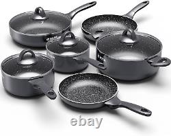 Induction Hob Pan Set, Pots and Pans Set Nonstick 10 Piece, Non Stick Cookware S