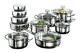 Induction Hob Saucepan Set Non-Stick Stainless Steel Cookware 20-Piece Pots Pans