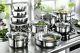 Induction Hob Saucepan Set Non Stick Stainless Steel Pots Pan Cookware 20 Piece