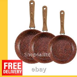 JML Copper Stone 3 Piece Non-Stick Frying Pans Set Cookware