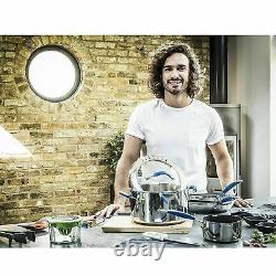 Joe Wicks 3 Piece Stainless Steel Saucepans With Lids Oven & Dishwasher Safe