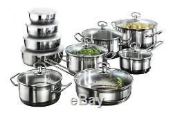 Karcher 121008 Jasmin Cookware Set(20pc-Induction Hob Compatible)Stainless Steel