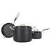 KitchenAid Nonstick Hard-Anodized 5-Pc Cookware Pots & Pans Set KCH1S05AKD Black