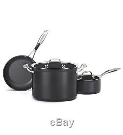 KitchenAid Nonstick Hard-Anodized 5-Pc Cookware Pots & Pans Set KCH1S05AKD Black