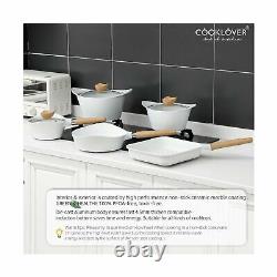 Kitchen Cookware Utensils Set Nonstick Aluminum Induction Pots 15 Pc White New