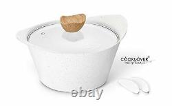 Kitchen Cookware Utensils Set Nonstick Aluminum Induction Pots 15 Pc White New