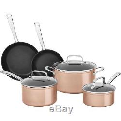 Kitchenaid 8-Piece Pots Pans Hard Anodized Nonstick Toffee Delight Cookware Set