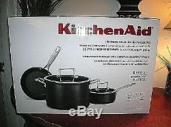 Kitchenaid Nonstick Hard Anodized 5-pc Cookware Pots & Pans Set KCH1S05AKD Black