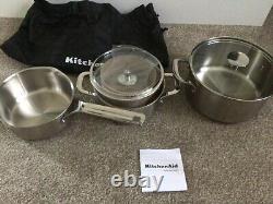 Kitchenaid Stainless Steel Non Stick Cookware Set 5PC RRP 249.00