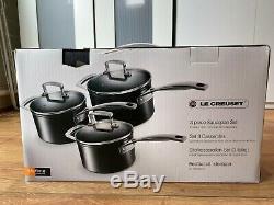 LE CREUSET toughened non stick sauce pan and lid set (RRP 345)