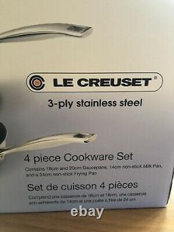 Le Creuset 3 -Ply Stainless Steel Non-Stick 4 Piece Set