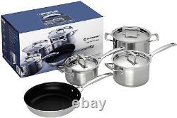 Le Creuset 3 -Ply Stainless Steel Non-Stick 4 Piece Set Brand New
