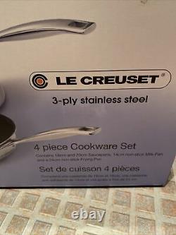 Le Creuset 3 Ply Stainless Steel Non Stick 4 Piece Set RRP £529