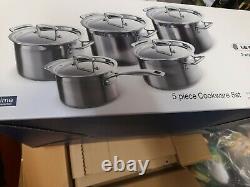 Le Creuset 3 Ply Stainless Steel Non Stick 5 Piece Set. High Quality. BRAND NEW