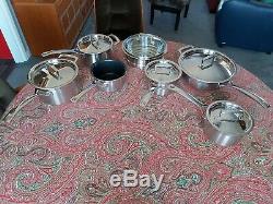 Le Creuset 7 Piece 3 Ply Stainless Steel 4 Saucepans, Milkpan, Frypan & Steamer
