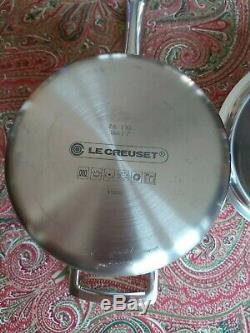 Le Creuset 7 Piece 3 Ply Stainless Steel 4 Saucepans, Milkpan, Frypan & Steamer