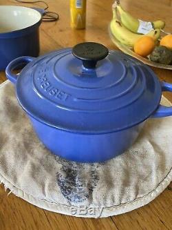 Le Creuset Set Of Three Casserole Dish Saucepan Cast Iron Pots And Pans Blue