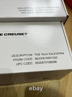 Le Creuset Set Of X3 Toughened Non-Stick New In Box, 16, 18, 20cm Pans