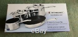Le Creuset Toughened Non-Stick Stainless Steel 4 Piece Saucepan Cooking Set