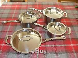 Le Creuset Toughened Non-Stick Stainless Steel 4 Piece Saucepan Cooking Set