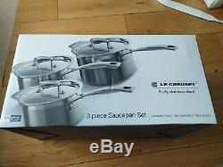Le Creuset Toughened Stainless Steel Saucepan Set Silver, 3 Pieces 1125355