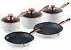 Linear Induction Frying Pan And Saucepan Set Non Stick Ceramic Coating Easy To