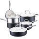 Lovepan Onions Pots and Pans Set, White Ceramic Coating Nonstick Hard-Anodized