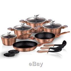 Luxury Pots High-quality Cookware Set 15 pcs frypan utensils Cooper